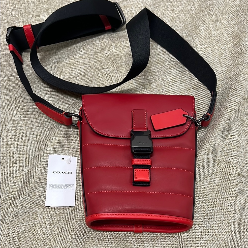 Coach Red Leather Messenger Bag